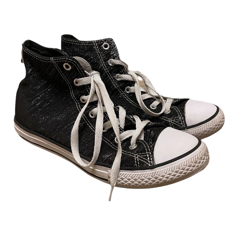 Converse Womens All Star Chuck Taylor High Top Sneakers Navy Blue Silver 7